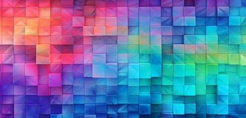 Geometric abstract blue, pink, and green background wallpaper texture in colorful digital multi-color.