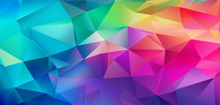 Geometric abstract blue, pink, and green background wallpaper texture in colorful digital multi-color.