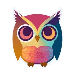 Colorful owl. Minimalist and elegant vector illustration. AI generated