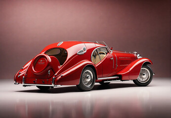 Obraz premium a classic retro car, red in color.
