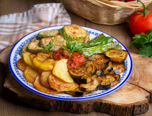 Turkish style mixed vegetable fried (Karisik Kizartma)