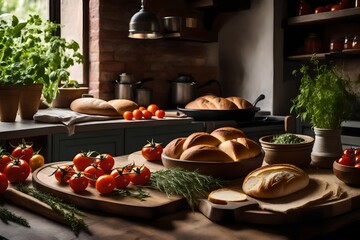 still life with bread and wine