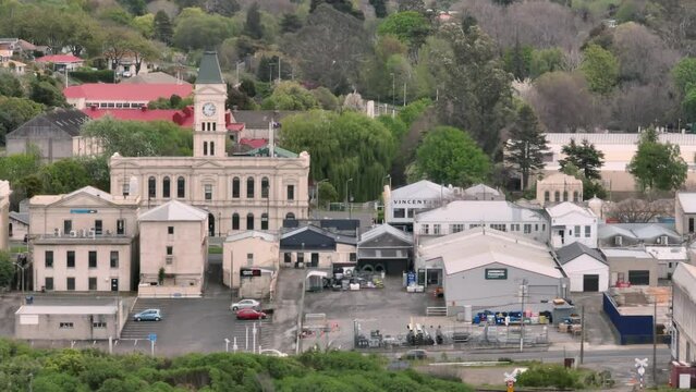 Oamaru City and historic buildings in Otago, New Zealand