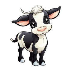 Cartoon Cow. Isolated on a Transparent Background
