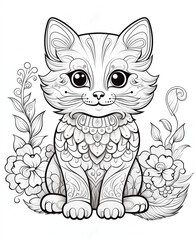 Cat coloring book for kids