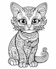 Cat coloring book for kids