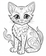 Obraz premium Cat coloring book for kids