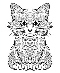 Obraz premium Cat coloring book for kids