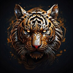 tiger head vector, 8k resolution, Generative AI 