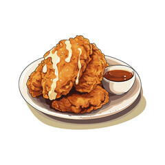 Fried Chicken Vector Illustration