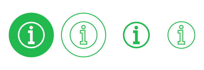 Info sign icon set. about us icon vector. Faq icon