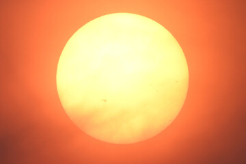 Bloody sun on wildfire day