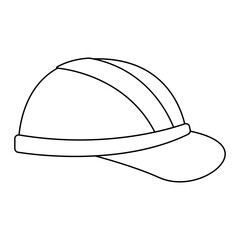 Construction Hat line art illustration. Vector illustration with construction theme. Labor.