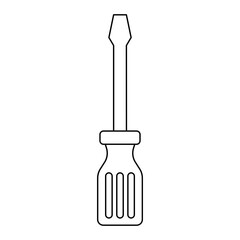 Screwdriver line art illustration. Vector illustration with construction theme. Labor.