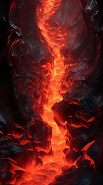 A dynamic flow of molten lava in an abstract, 3D form.