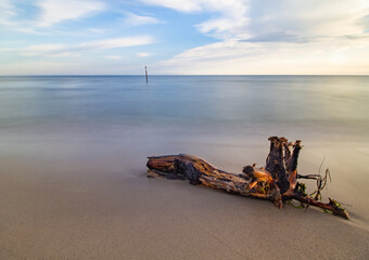 Long exposure photo of Baltic sea and coast