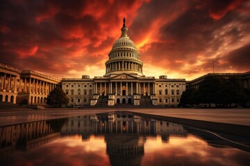 Fototapeta premium The United States Capitol Building at Sunset