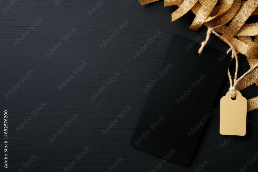 Poster label with space for inscription. black friday concept. background with selective focus and copy spa
