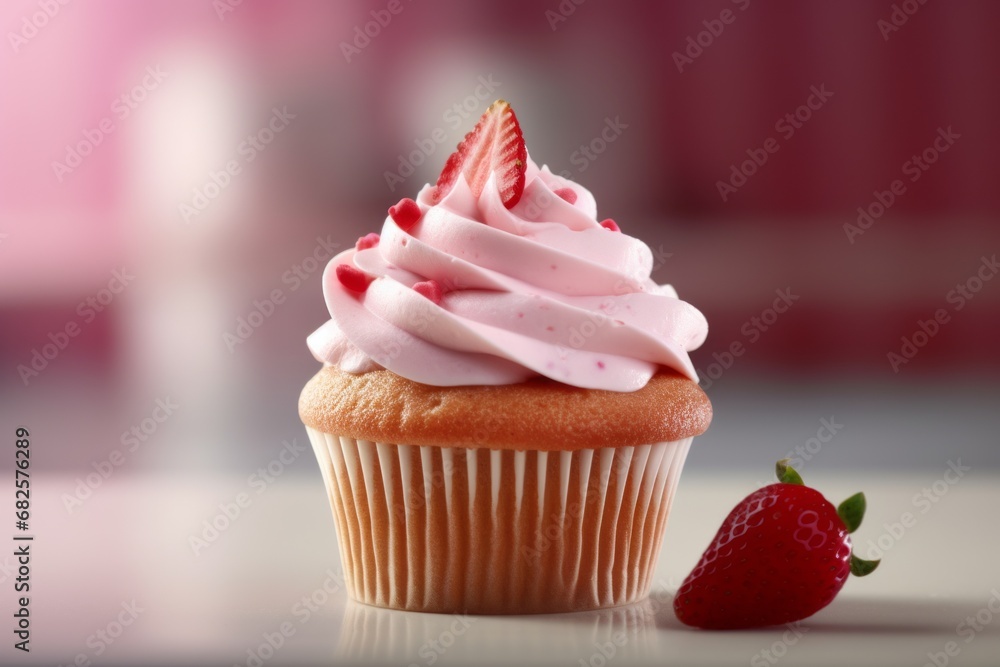 Poster appetizing cake. background with selective focus and copy space