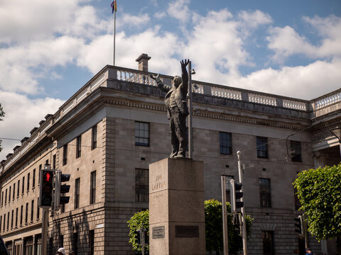 Dublin, Ireland - 05-27-2023 : Jim Larkin Statue on O'Connell Street