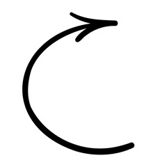 simple black arrow in vector. pointer icon in doodle style. graphics for application sites for layout and printing of texts and images