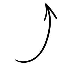 simple black arrow in vector. pointer icon in doodle style. graphics for application sites for layout and printing of texts and images