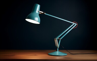 stylish teal desk lamp with adjustable arm for modern workspaces