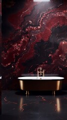 A rich burgundy and black epoxy wall texture, giving a sense of depth and elegance