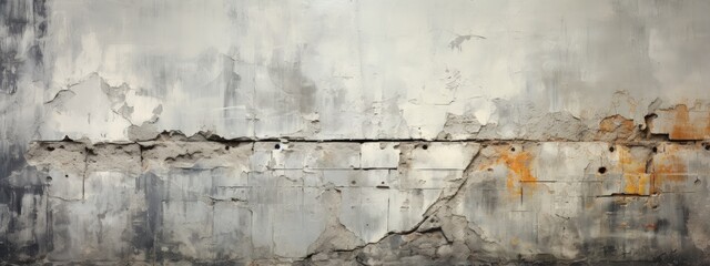 Weathered and Cracked Concrete Wall Corner with Industrial Aesthetic