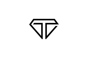 Fototapeta premium Letter T Diamond Logo Design