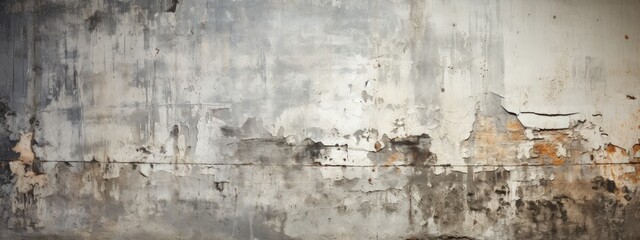 Weathered and Textured Concrete Wall with Peeling Paint