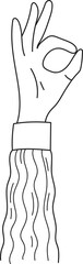 Obraz premium Hand Ok Sign Doodle