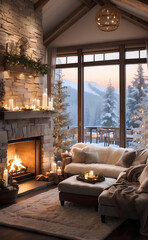 A cozy house with a Christmas decoration.