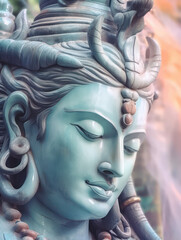 Lord Shiva Statue Painting Artwork, Generative AI - obrazy, fototapety, plakaty