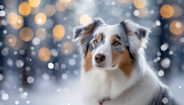 Berger australien dans la neige