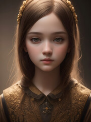 Fototapeta premium Girl of the last century.. Girl with sad eyes