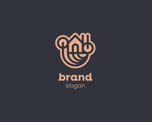 Creative modern line with house monogram logo