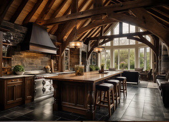 Fototapeta premium Scotland Aberdeen style kitchen home room 