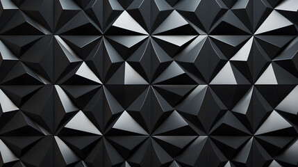 Luxury triangle abstract black semi-gloss metal background. dark 3d geometric illustration