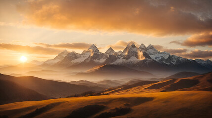 Sunset Majesty Over Peaks