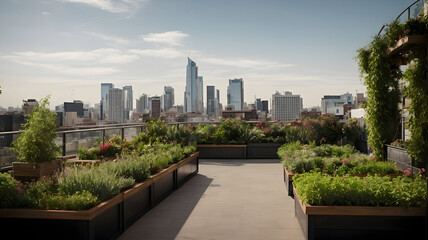 Fototapeta premium Green Retreat: Metropolitan Bloom