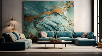 モダンなスカンジナビア風アパートのインテリアデザイン、リビングルームの3Dレンダリング,The interior design of a contemporary Scandinavian apartment, depicted through a 3D rendering of the living room,Generative AI	