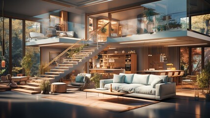 Futuristic modern living room