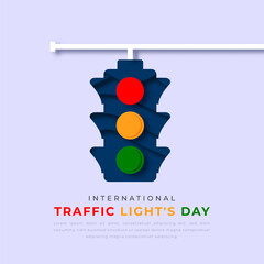 International Traffic Light's Day Paper cut style Vector Design Illustration for Background, Poster, Banner, Advertising, Greeting Card