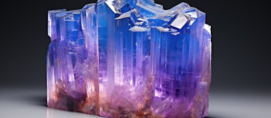 In Country, an isolated white background showcases a mesmerizing artifact of nature - a cube of Fluorite, a mineral rock found in a mine, radiating its vibrant White Blue hues through natural geology