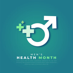Men's Health Month Paper cut style Vector Design Illustration for Background, Poster, Banner, Advertising, Greeting Card
