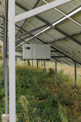 Solar Array in Open Field: Metal Framework Panels