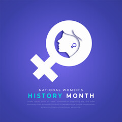 National Women’s History Month March Paper cut style Vector Design Illustration for Background, Poster, Banner, Advertising, Greeting Card