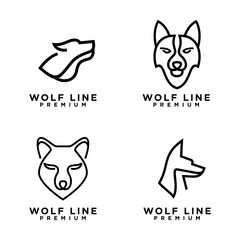 wolf line logo icon design illustration