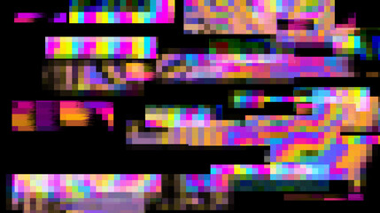 Abstract lo-fi glitched background with flickering pixel noise.  - obrazy, fototapety, plakaty
